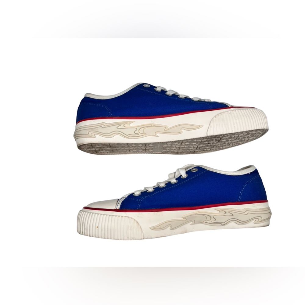 Sandro Paris Women’s Blue Canvas Tie Sneakers Trainers Flame Soles Sz 7 Festival - Picture 3 of 9